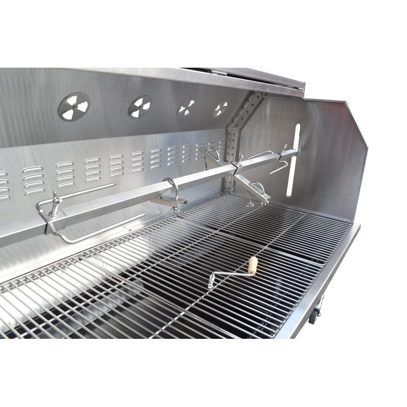 59" Charcoal Stainless Steel Spit Roaster